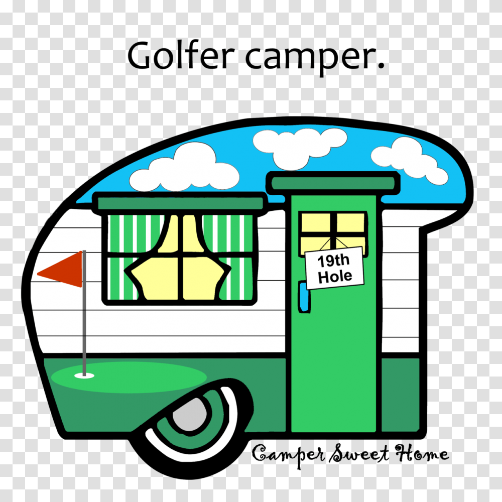 Golfer Camper Camper Sweet Home, Vehicle, Transportation, Bus, Van Transparent Png