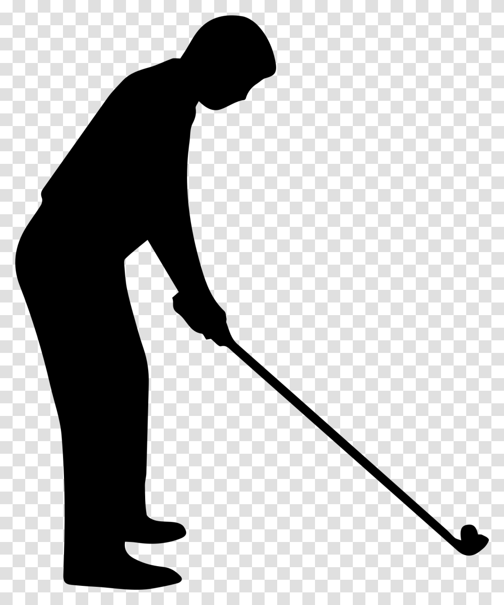 Golfer Golf Clipart Free Images Clipartandscrap Regarding Golf, Silhouette, Person, Human, Kneeling Transparent Png