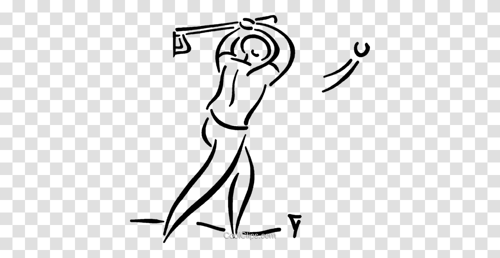 Golfer Hitting The Ball Royalty Free Vector Clip Art, Hook, Sculpture Transparent Png