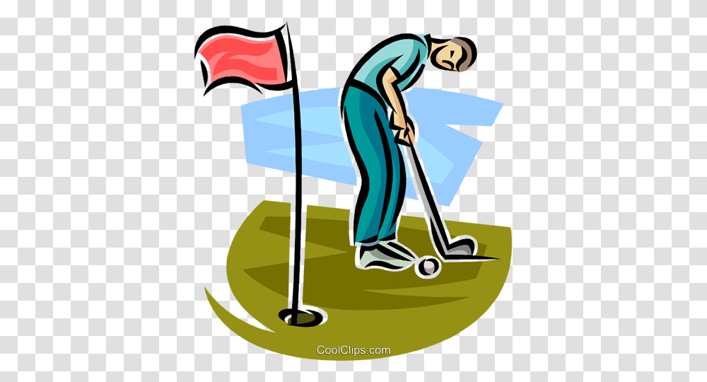 Golfer Making A Putt Royalty Free Vector Clip Art Illustration, Cleaning, Lawn Mower, Tool, Curling Transparent Png