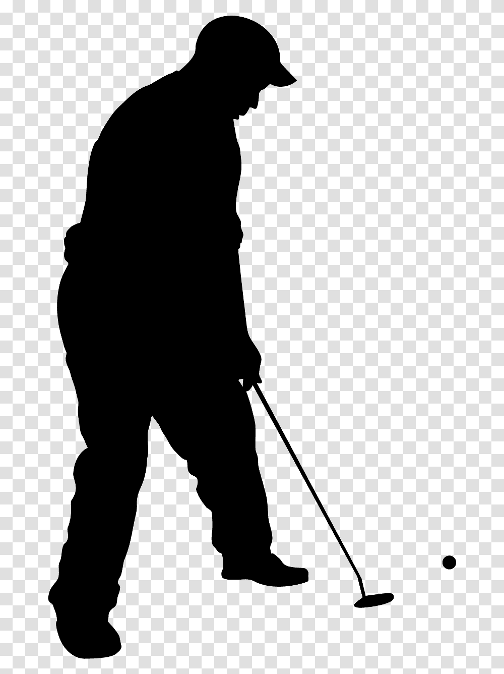 Golfer Silhouette, Gray, World Of Warcraft Transparent Png