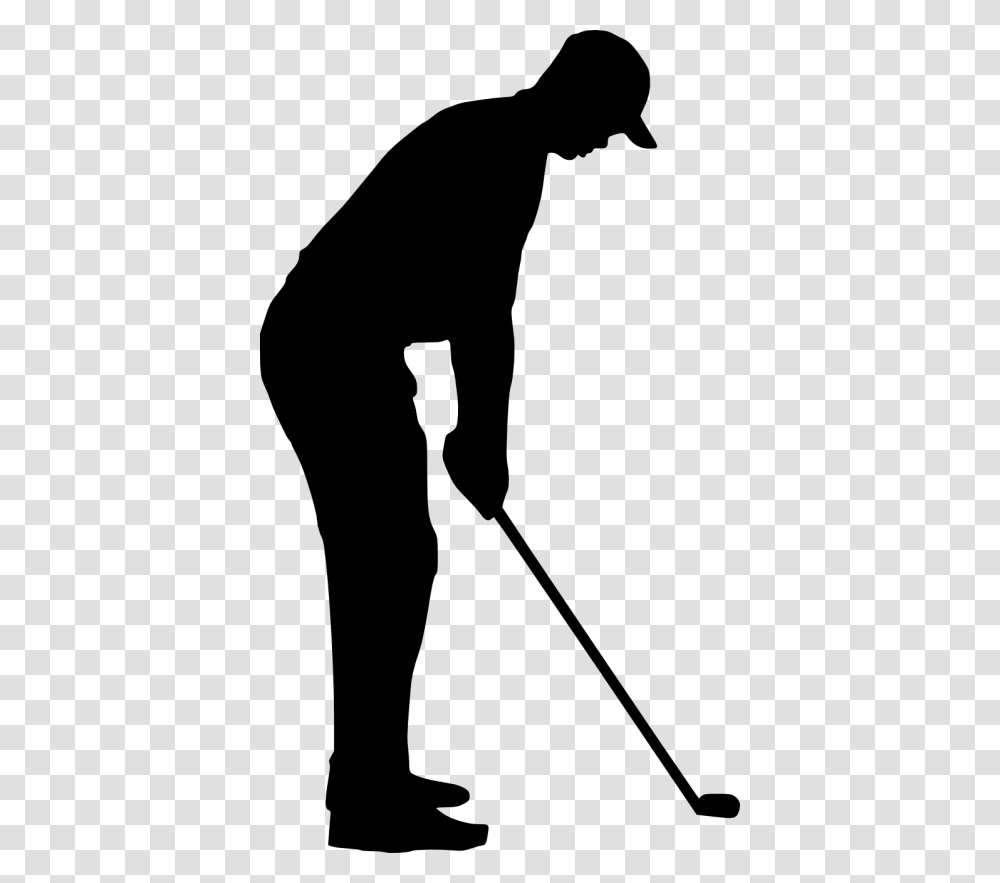 Golfer Silhouette, Person, Sport, Curling, Golf Club Transparent Png