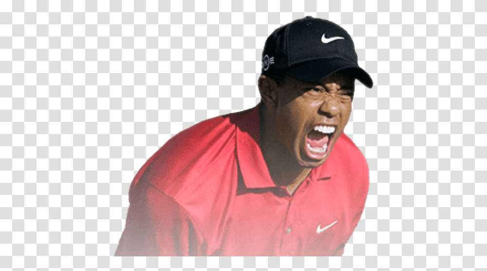 Golfer Tiger Woods Image Tiger Woods Fist Pump L, Person, Face, Sport Transparent Png