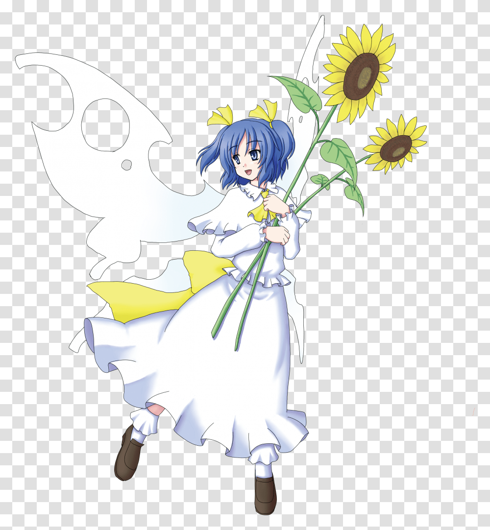 Gomi Touhou Sunflower Fairy Wings 141577 Cartoon, Plant, Manga, Comics, Book Transparent Png