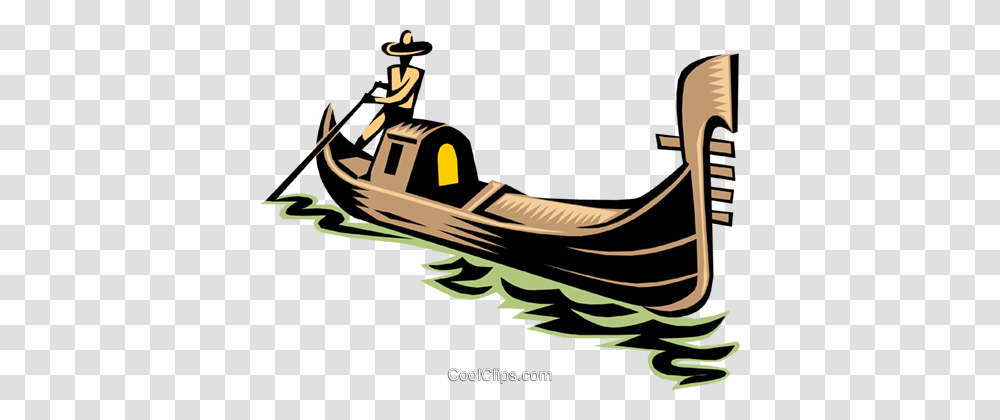 Gondola Royalty Free Vector Clip Art Illustration, Boat, Vehicle, Transportation Transparent Png