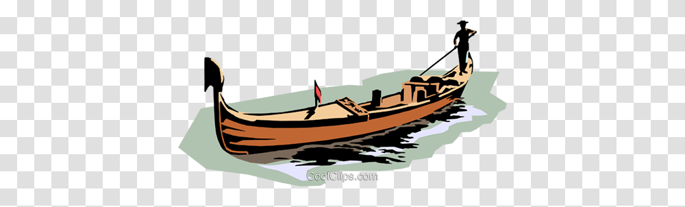 Gondola Royalty Free Vector Clip Art Illustration, Canoe, Rowboat, Vehicle, Transportation Transparent Png