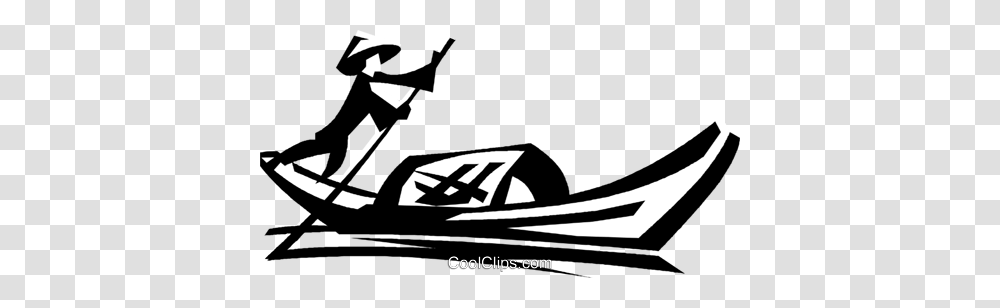 Gondola Royalty Free Vector Clip Art Illustration, Oars, Person, Metropolis Transparent Png