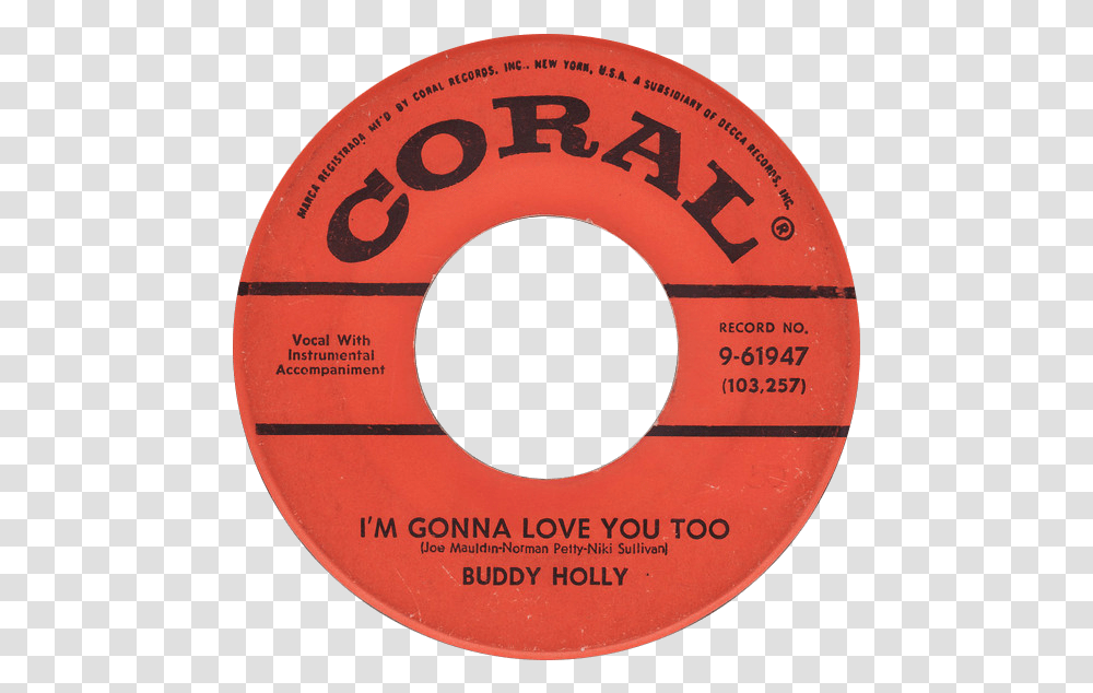 Gonna Love You Too By Buddy Holly Us Vinyl Side A Buddy Holly, Text, Label, Symbol, Number Transparent Png