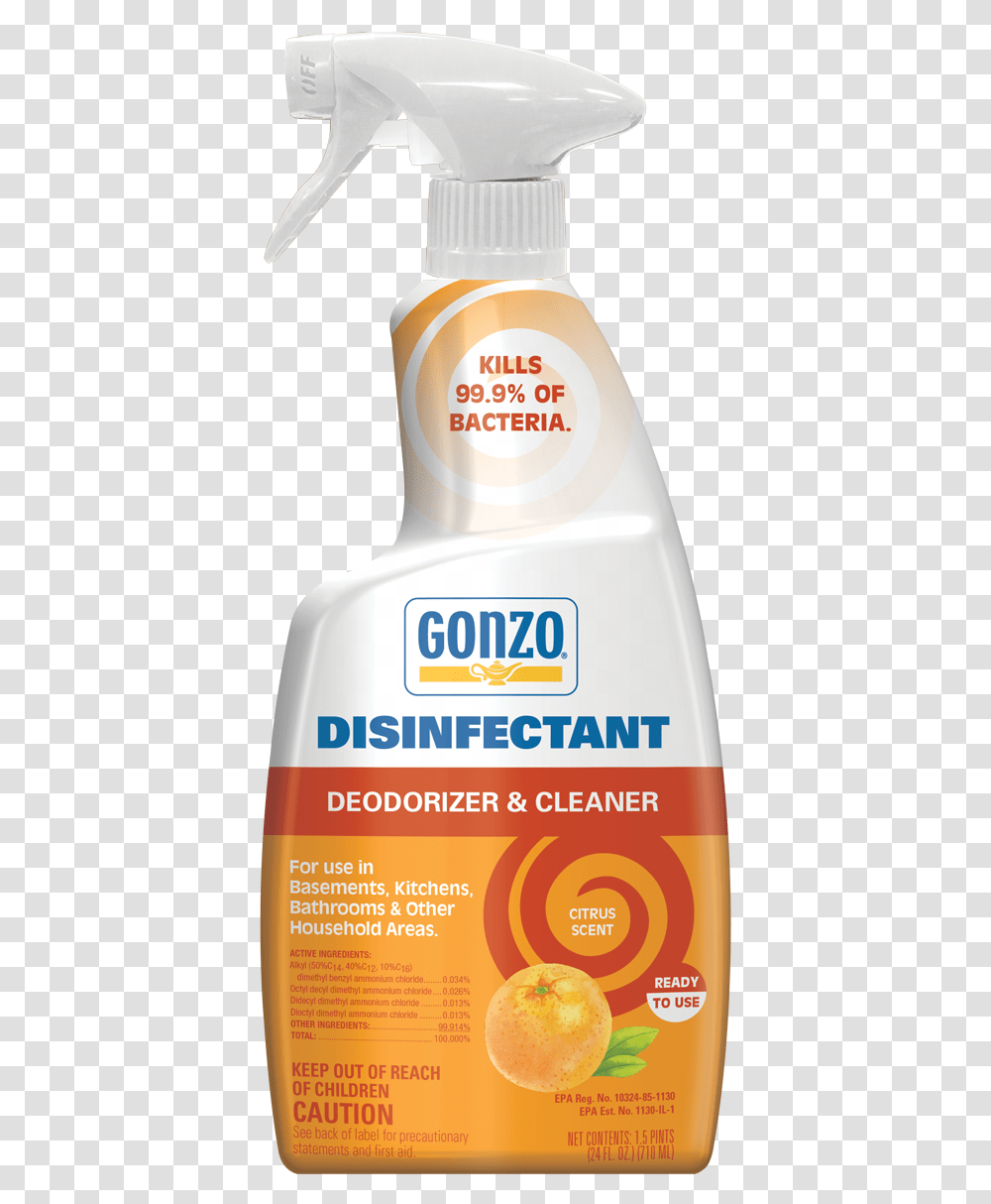 Gonzo Disinfectant Spray Sunscreen, Bottle, Lotion, Cosmetics Transparent Png