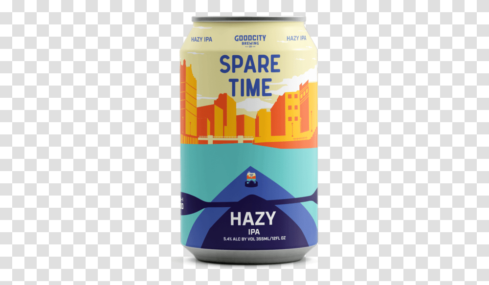 Good City Will Add Spare Time A Lower Alcohol Hazy Spare Time Hazy Pale Ale, Tin, Can, Beverage, Liquor Transparent Png