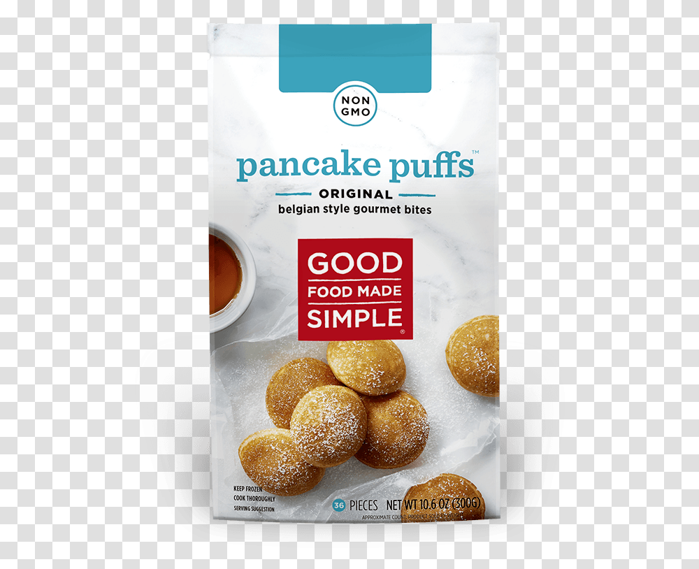 Good Food Made Simple Pancake Puffs, Bread, Bun, Sweets, Confectionery Transparent Png