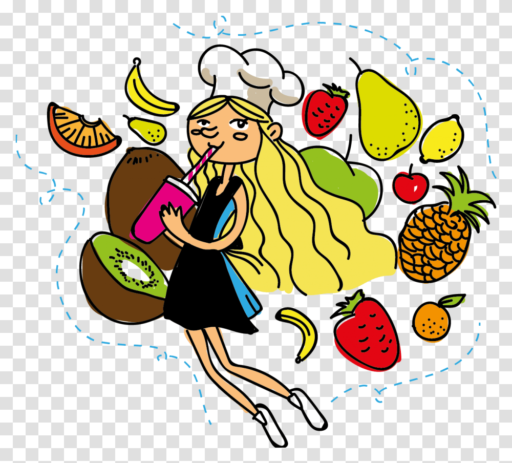 Good Fruits Snack Full, Doodle, Drawing Transparent Png