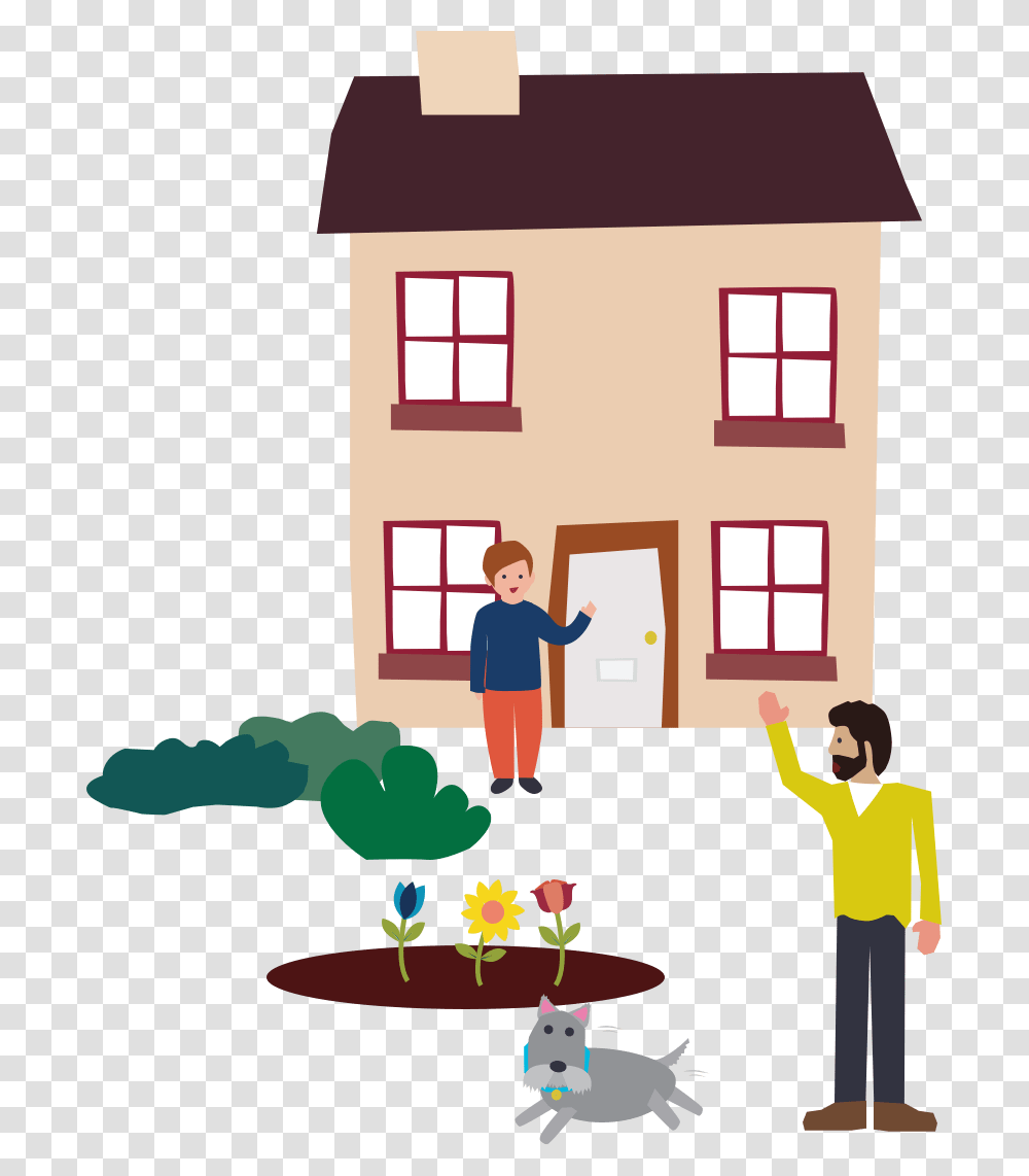 Good Manners Clipart Neighbouring Friend Waving Out Of Their Windows, Person, Housing, Building, House Transparent Png