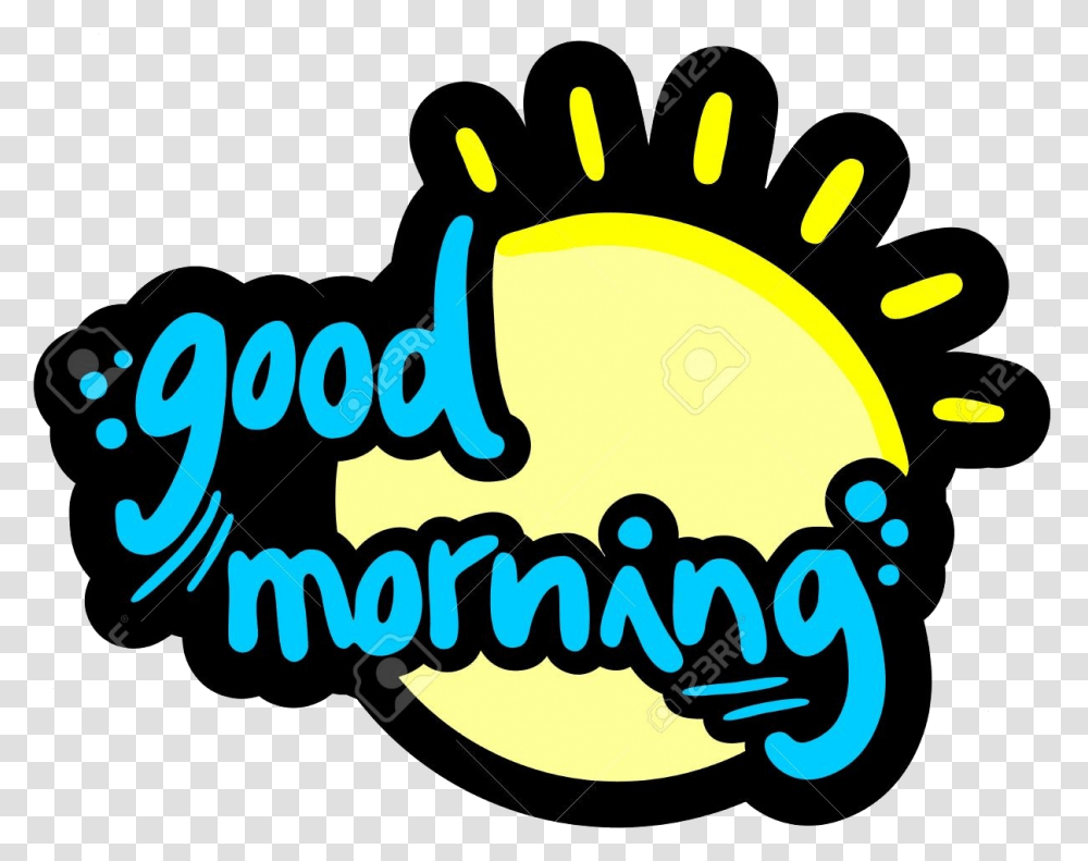 Good Morning Awesome Sun Design On Clipart Best Clip Good Morning Clipart, Label, Logo Transparent Png