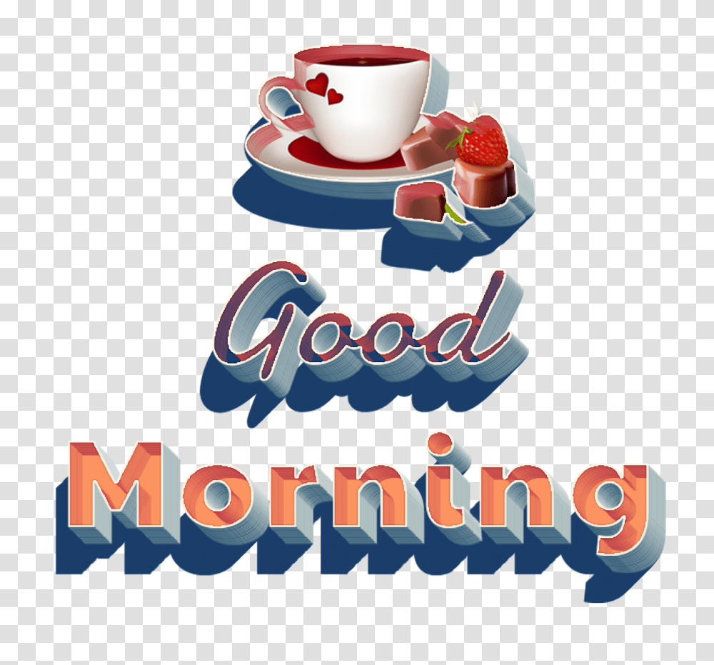 Good Morning, Coffee Cup, Saucer, Pottery, Birthday Cake Transparent Png