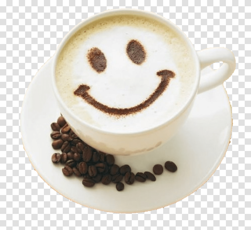 Good Morning Smile Coffee, Latte, Coffee Cup, Beverage, Pottery Transparent Png
