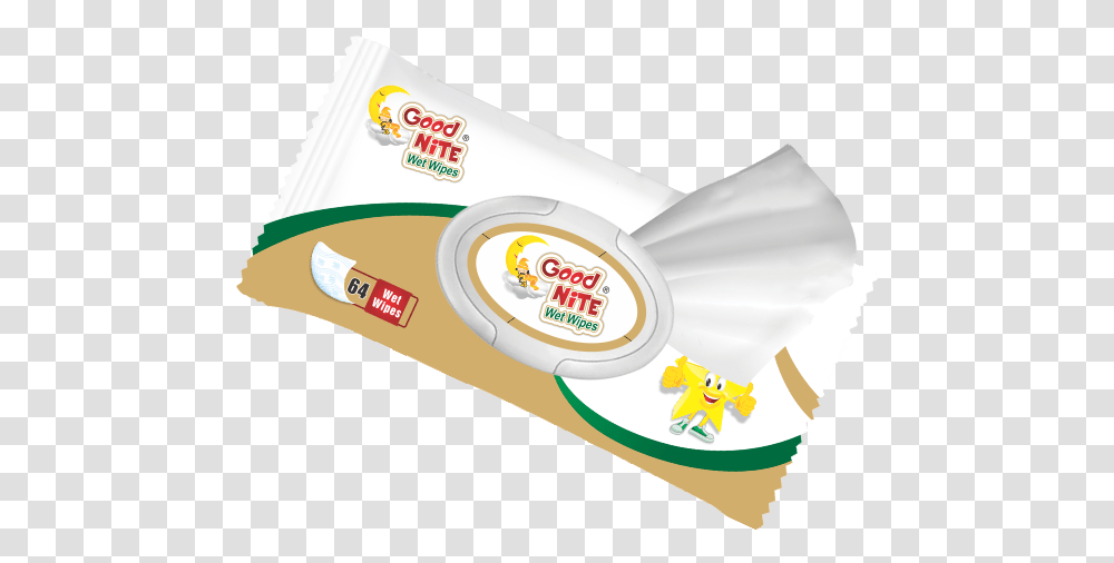 Good Nite Wet Wipes Packet, Food, Tape, Icing, Cream Transparent Png