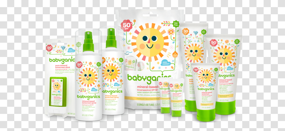 Good Products For Baby, Bottle, Cosmetics, Sunscreen, Tin Transparent Png