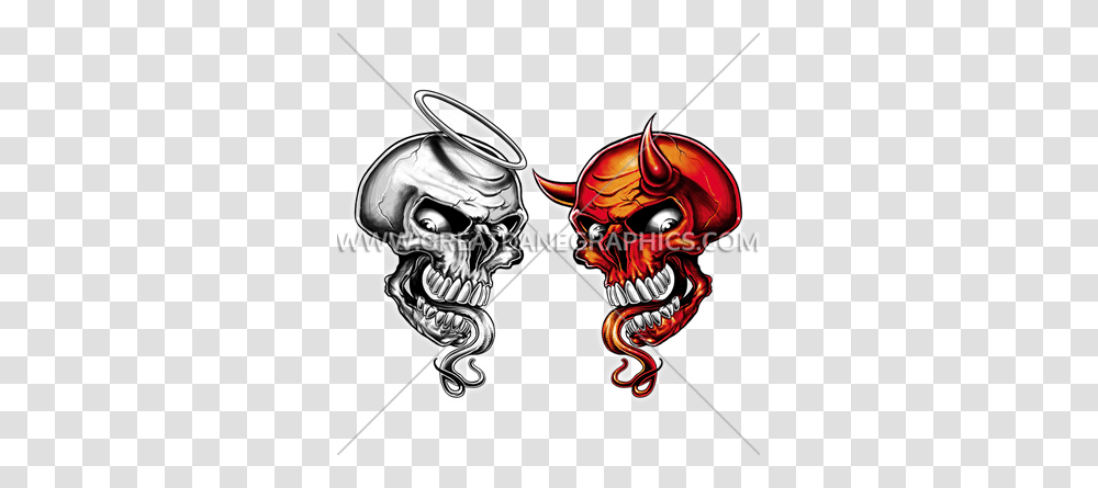 Good Skull And Evil Skull Production Ready Artwork For T Shirt, Label, Sticker, Dynamite Transparent Png