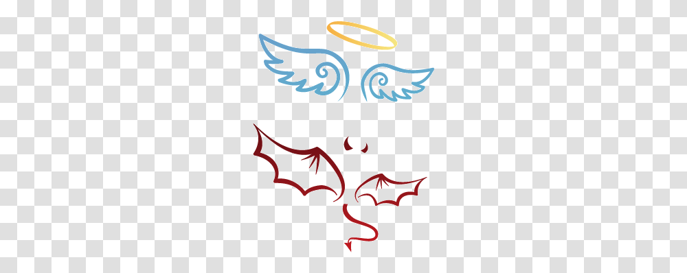 Goodandbad Angel Demon Wings Decor Icon Icons Devil Horns With Tail Tattoo, Floral Design, Pattern Transparent Png