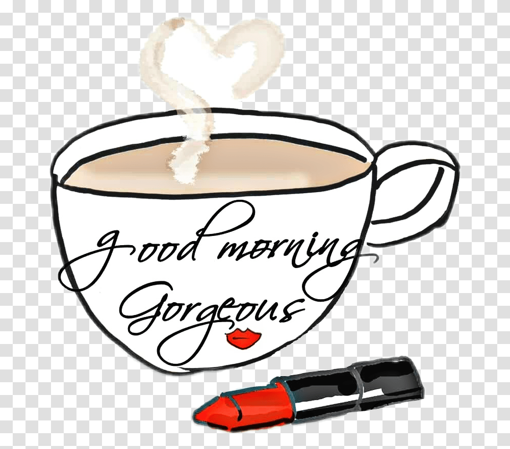Goodmorning Gorgeous Coffee Ftestickers Ftstickers Good Morning Mary Kay, Label, Sunglasses, Accessories Transparent Png