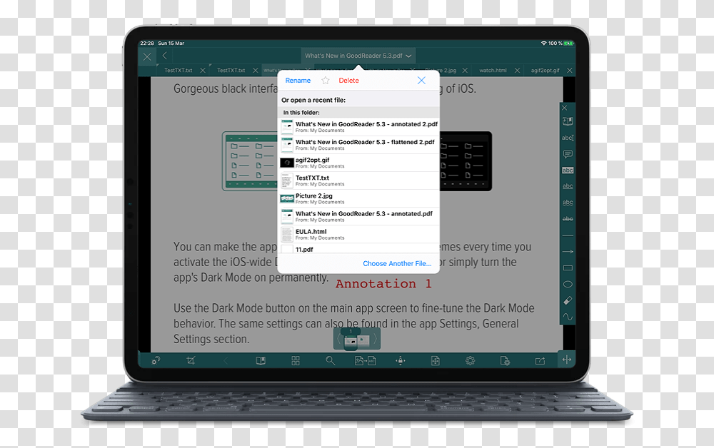 Goodreader Pro For Ipad And Iphone Review - Pdf Buttons Office Equipment, Laptop, Pc, Computer, Electronics Transparent Png