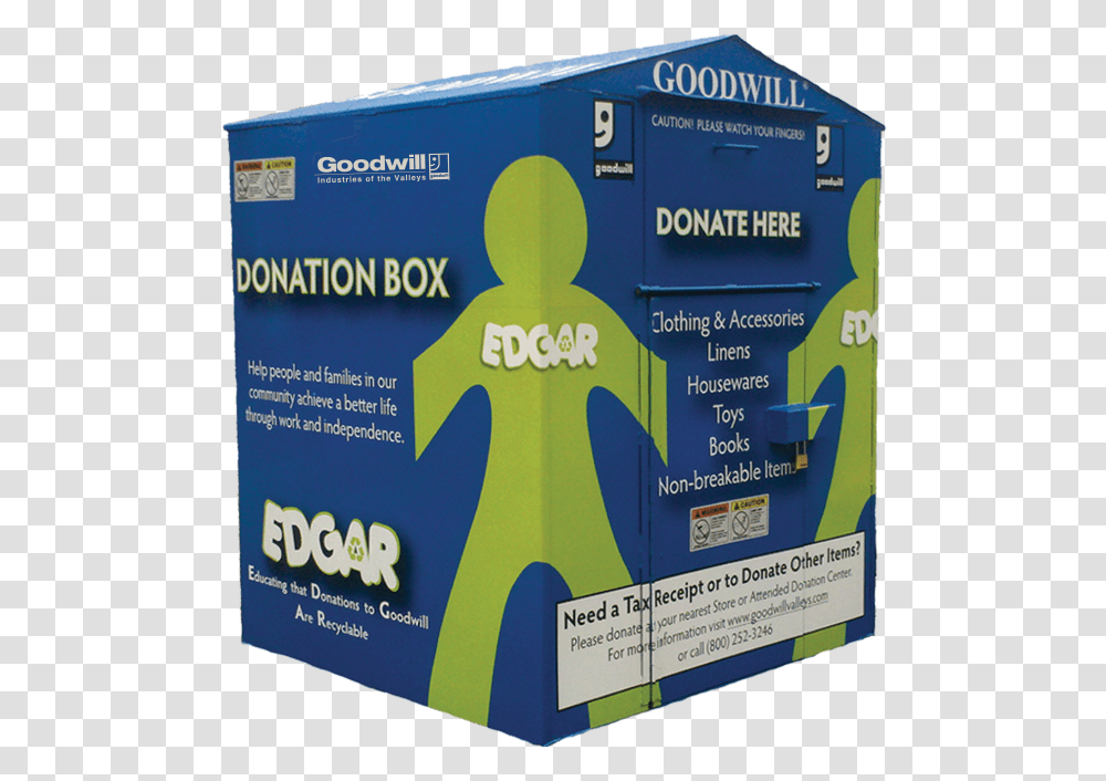 Goodwill Donation Box, Advertisement, Carton, Cardboard Transparent Png