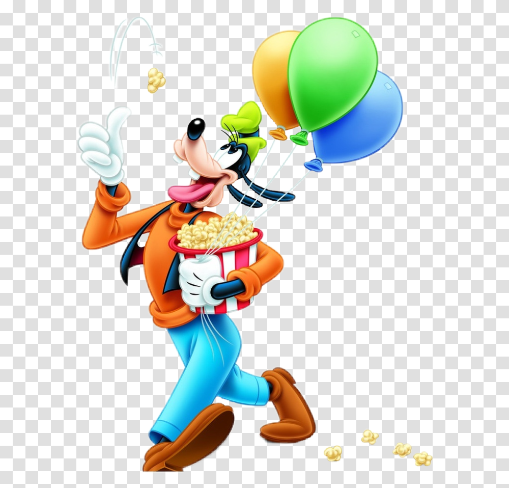 Goofy Disney Amusementpark Balloons Popcorn Happy Birthday Grayson, Toy, Food, Leisure Activities Transparent Png