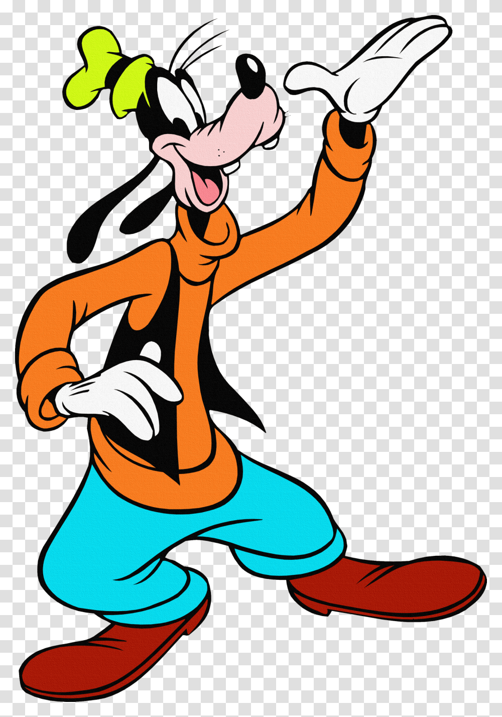Goofy Disney Cartoon Characters, Hand, Kneeling, Drawing Transparent Png