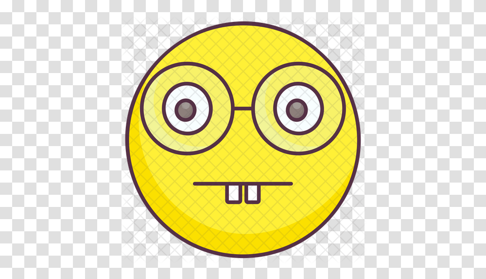 Goofy Nerd Emoji Icon Happy, Logo, Symbol, Sphere, Text Transparent Png