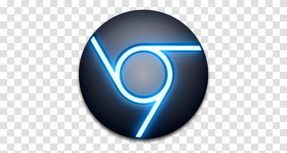 Google Chrome Icon Blue Black Icones Para Google Chrome, Light, Symbol, Disk, Neon Transparent Png