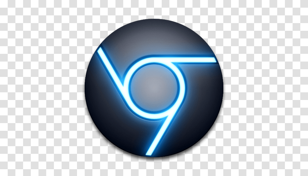 Google Chrome Icon Blue Black, Logo, Trademark, Disk Transparent Png