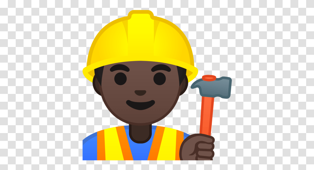 Google Construction Work Emoji 512x512 Clipart Man Construction Worker, Clothing, Apparel, Helmet, Hardhat Transparent Png