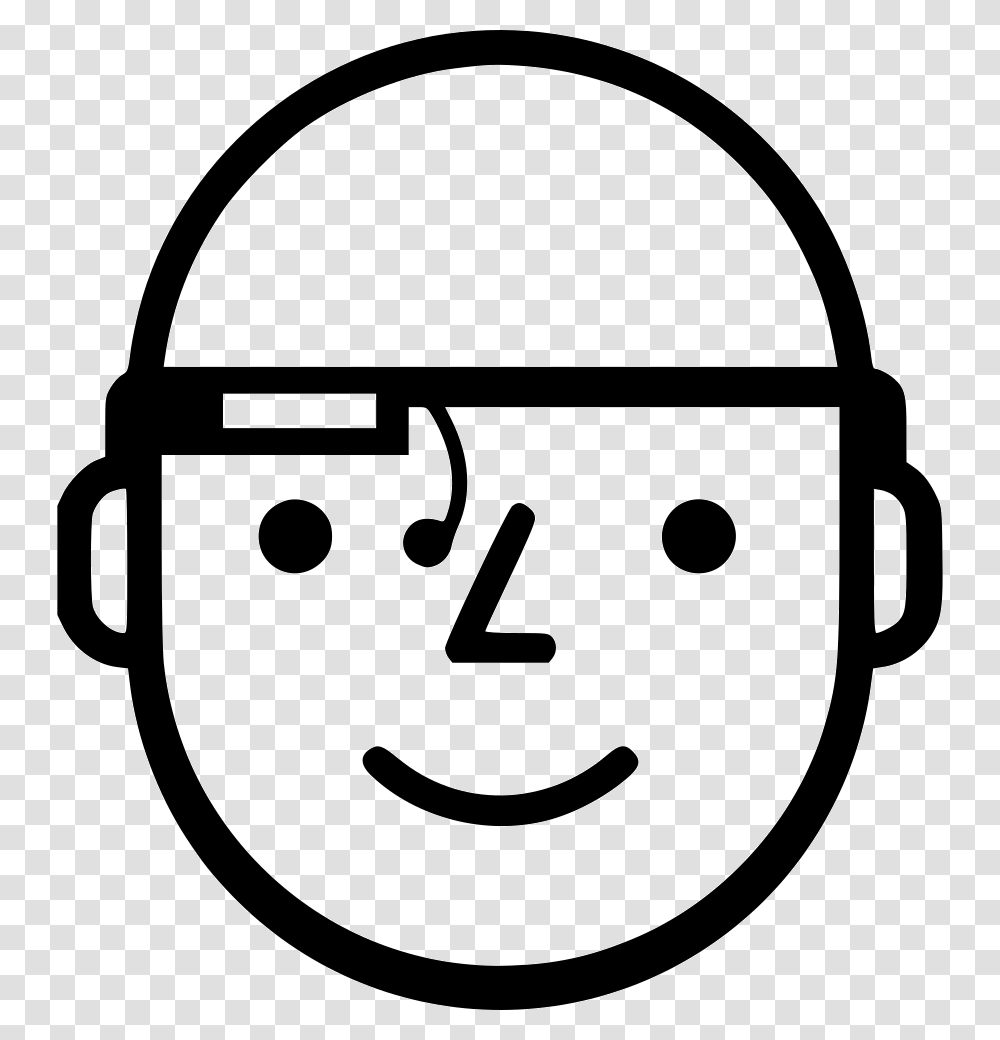 Google Glass User Smiley, Logo, Trademark, Stencil Transparent Png