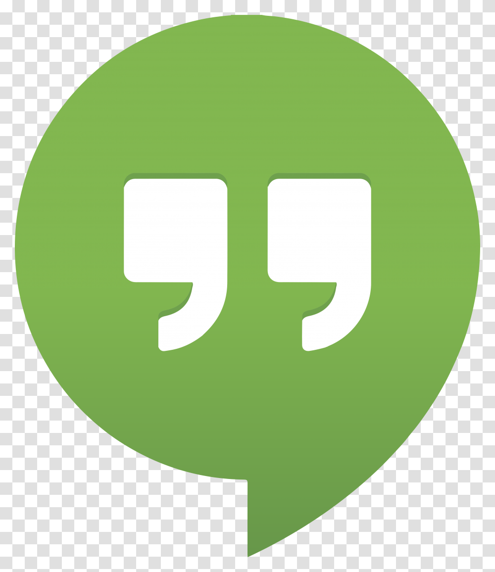 Google Hangouts Logo Portrait Of A Man, Green, Text, Symbol, Hand Transparent Png