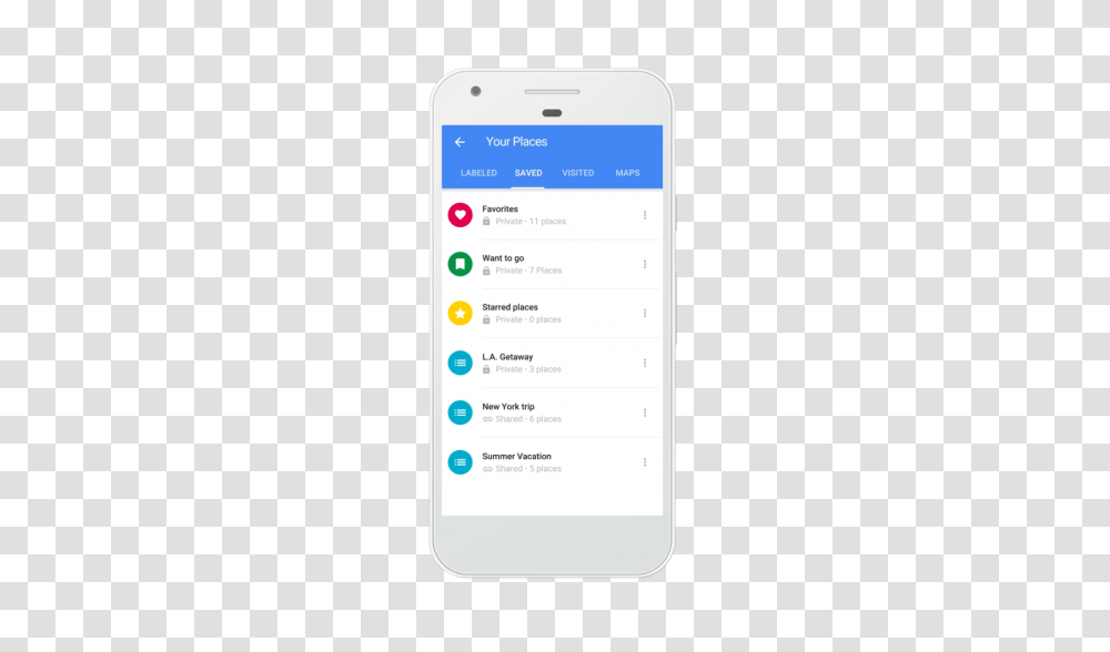 Google Maps Now Lets You Create And Share Lists Of Places Vertical, Mobile Phone, Electronics, Cell Phone, Text Transparent Png