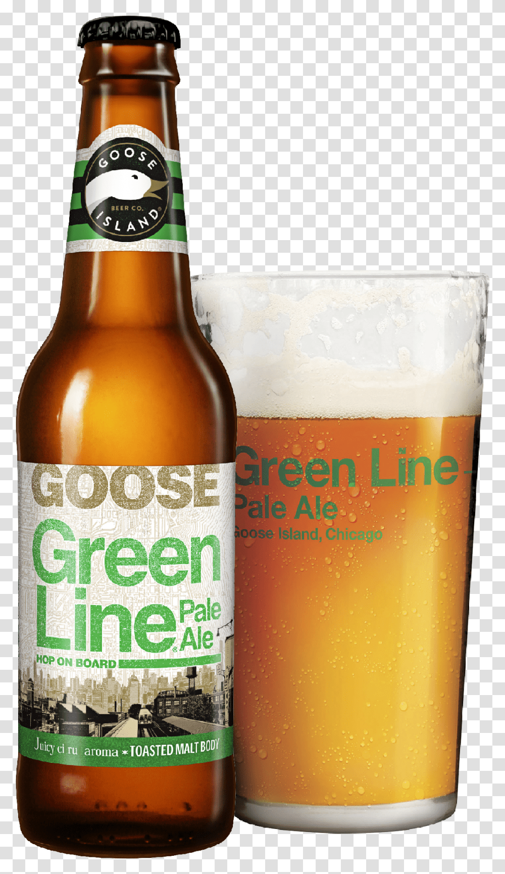 Goose Island Green Line, Beer, Alcohol, Beverage, Drink Transparent Png
