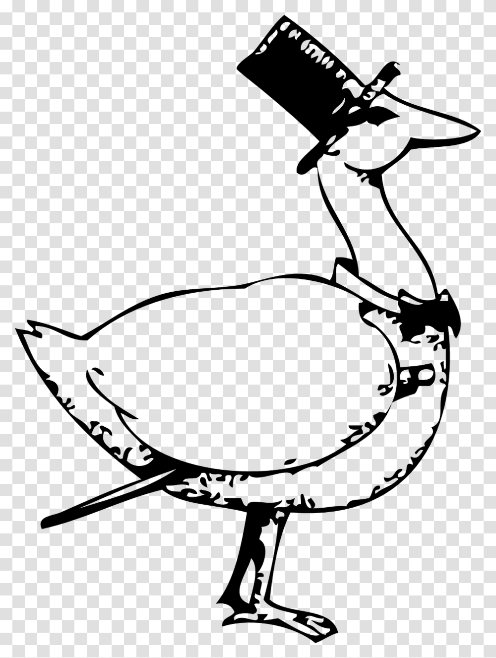 Goose With A Top Hat Cartoon, Gray, World Of Warcraft Transparent Png