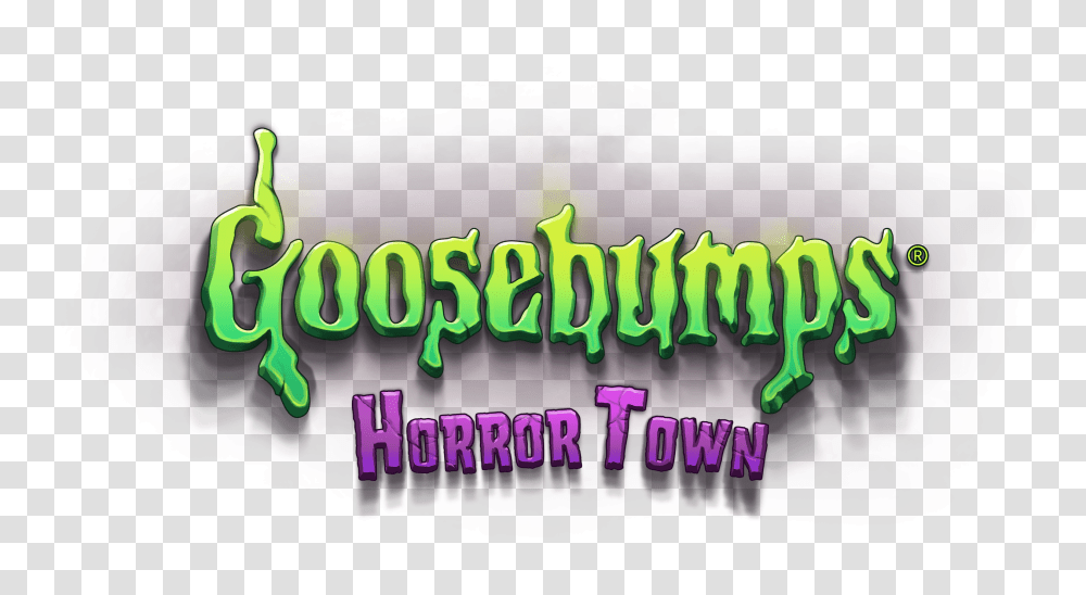 Goosebumps Horror Town Games Goosebumps Horror Town Logo, Text, Alphabet, Lighting, Birthday Cake Transparent Png