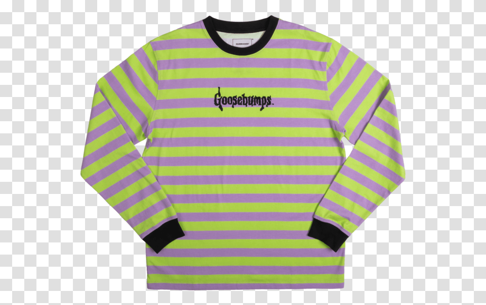 Goosebumps Stripe Logo Long Sleeve Tee, Clothing, Apparel, Sweatshirt, Sweater Transparent Png