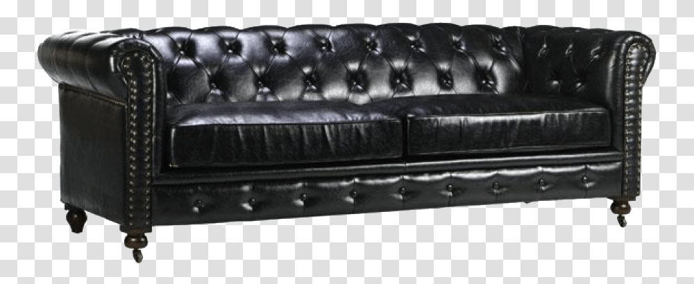 Gordon Black Leather Chesterfield Sofa, Furniture, Couch, Chair, Ottoman Transparent Png
