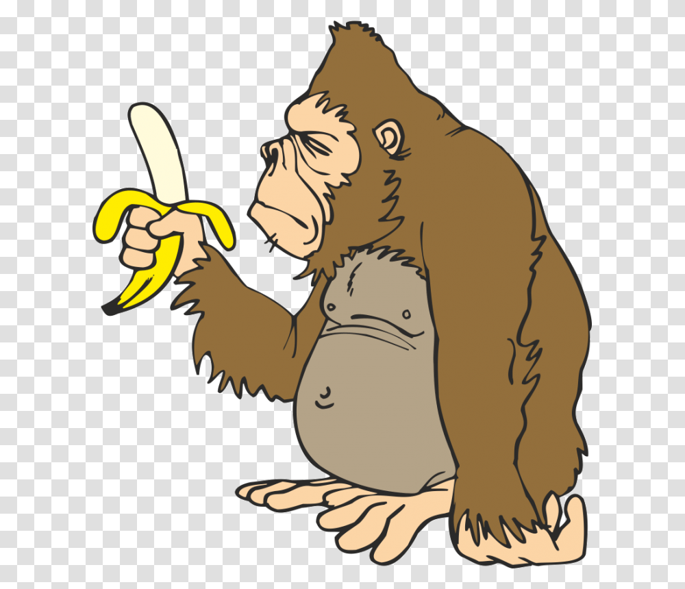 Gorilla Ape Banana Animation Clip Art, Wildlife, Mammal, Animal, Orangutan Transparent Png