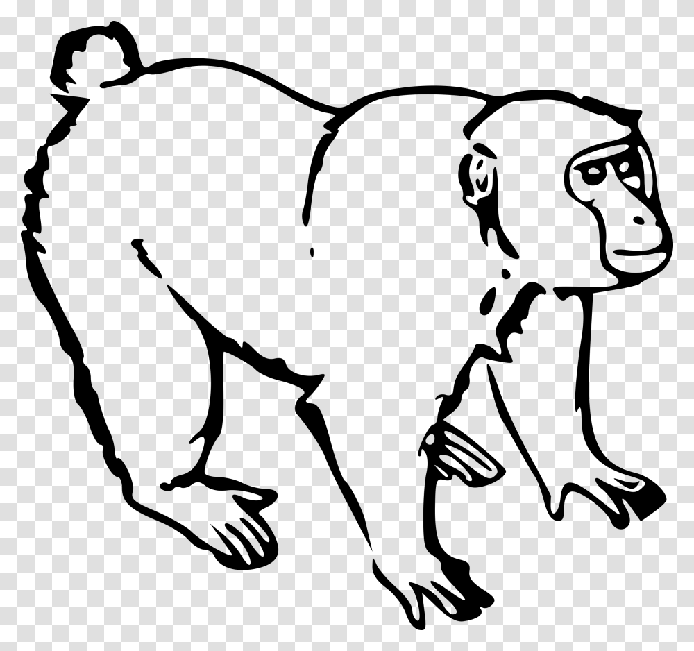 Gorilla Ape Monkey Black And White Clipart, Gray, World Of Warcraft Transparent Png