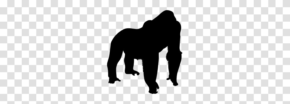 Gorilla Ape Stickers Car Decals, Silhouette, Person, Human, Kneeling Transparent Png