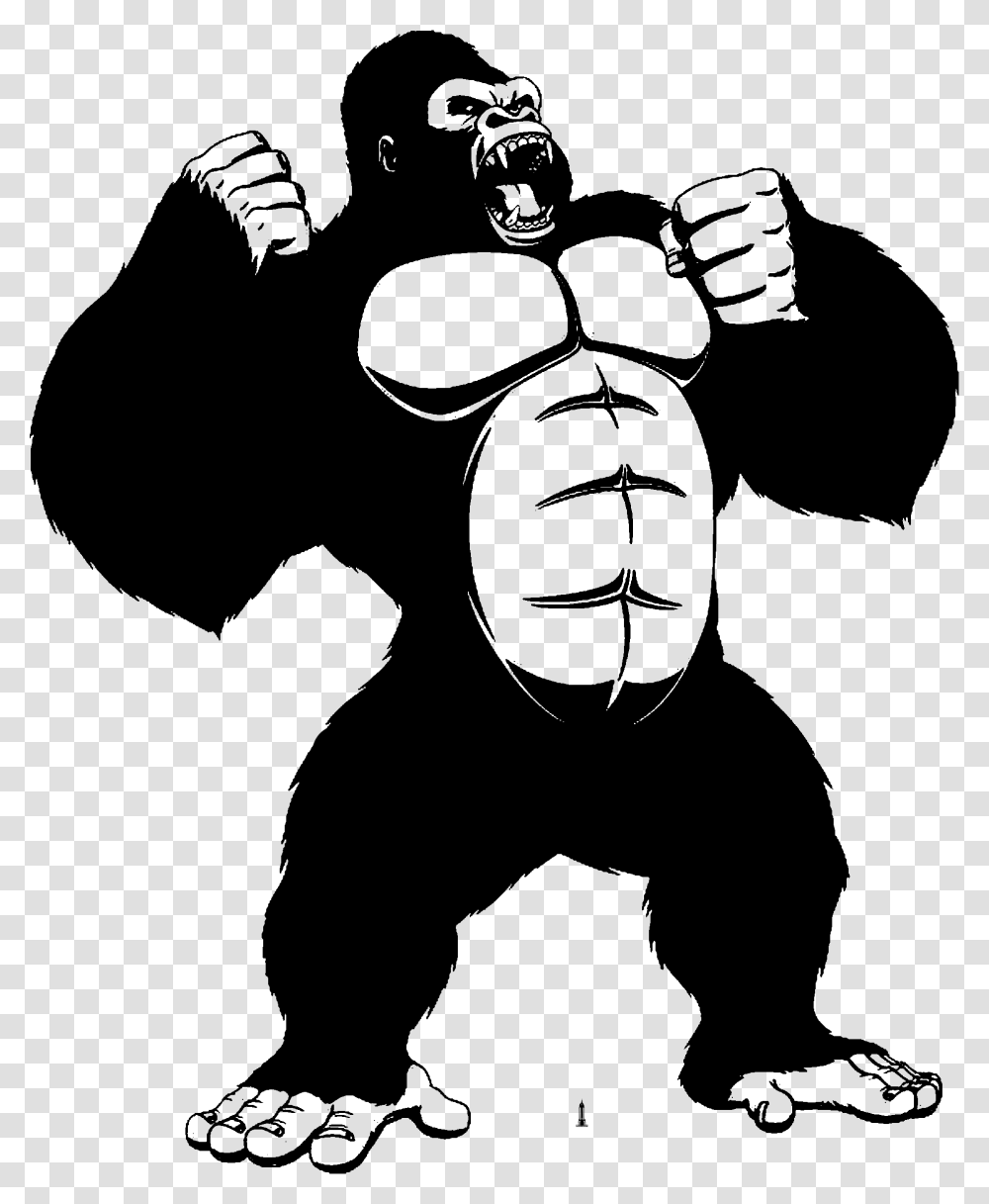 Gorilla Cartoon King Kong Clip Art, Person, Human, Stencil, Hand Transparent Png