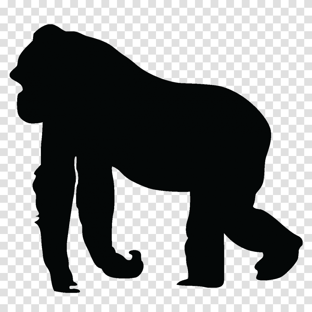 Gorilla Clip Art, Silhouette, Person, Human, Kneeling Transparent Png