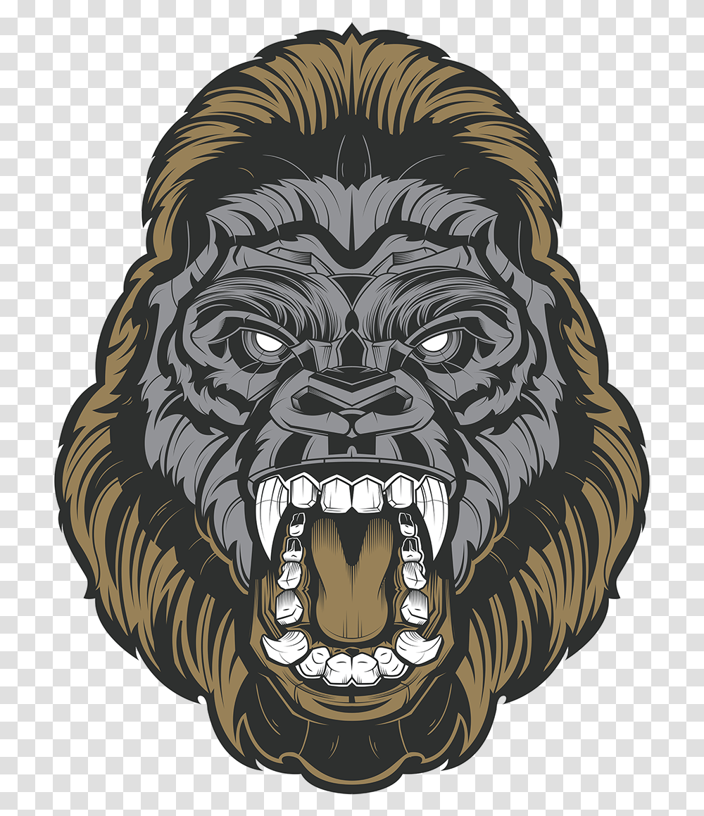 Gorilla Face Angry Gorilla Face Vector, Ape, Wildlife, Mammal, Animal Transparent Png