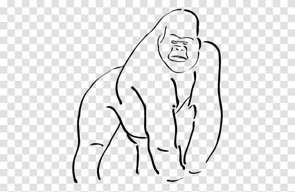 Gorilla Face Clipart Black And White Clip Art Images, Ape, Wildlife, Mammal, Animal Transparent Png