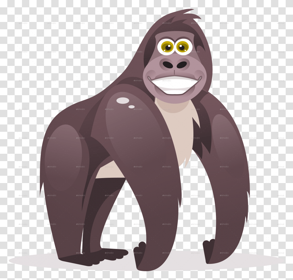 Gorilla Face Clipart Gorilla Cartoon, Ape, Wildlife, Mammal, Animal Transparent Png