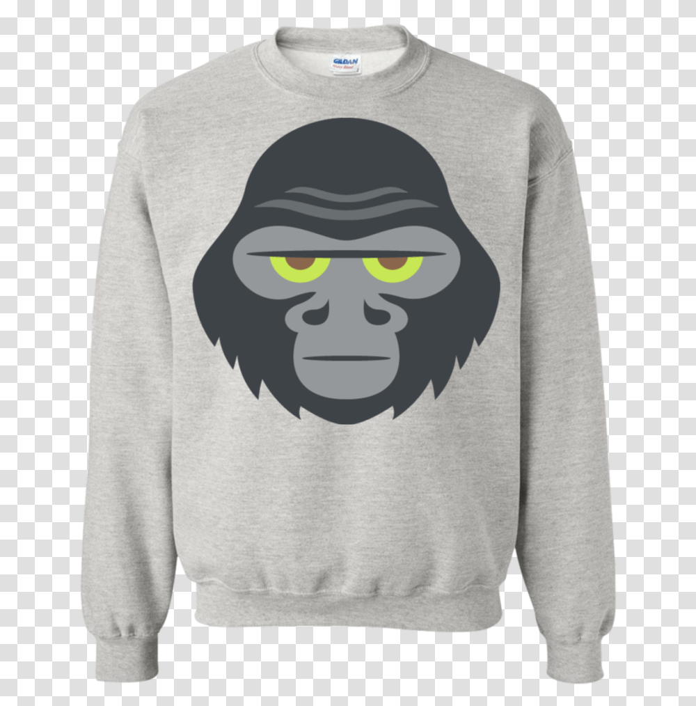 Gorilla Face Emoji Sweatshirt Cardi B Black And White, Apparel, Sweater, Hoodie Transparent Png